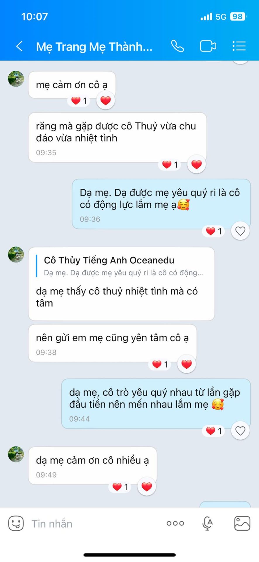 Phản hồi của Mẹ Trang & Thành