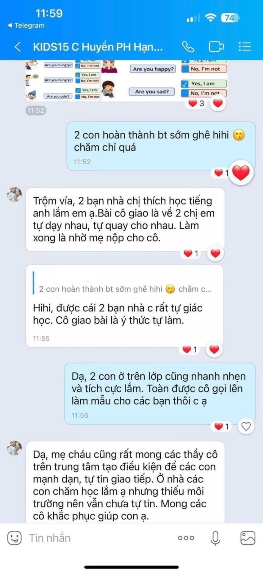 Phản hồi của PH KIDS15